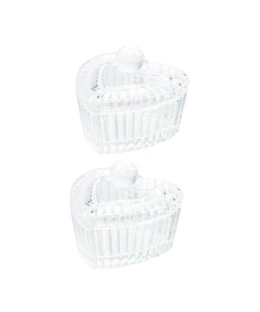 POPETPOP 2pcs Crystal Glass Stained Glass Acrylic Liquid Bowl Nail Tech Accessories Crystal Heart Shape Glassware Jewelry Holder Mini Nail Polish Bowl With Cover Washing up medium Assorted Color