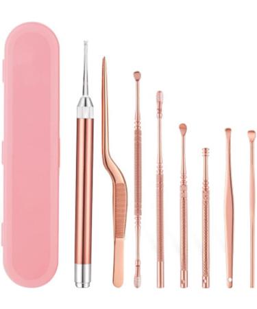 6-8 Pcs Earpick Nose Clean Tweezers Set with LED Light - Ear Wax Remover for Baby and Adults - Buy Online on SooperMarket.com