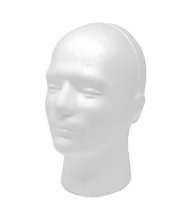Male Styrofoam Foam Mannequin Wig Head 11 Inch - Pack of 1 | Lightweight and Durable for Displaying Wigs and Hats - Buy Online on SooperMarket.com