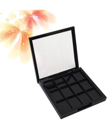 PLAFOPE 4 Pcs 12 Empty Eye Shadow Pallet Acrylic Makeup Cosmetic Pallet Empty Makeup with Mirror Black - Buy Online on SooperMarket.com