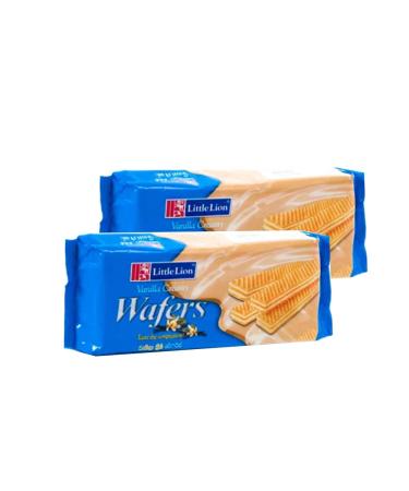 Little Lion Wafers | 100g | Cream Filling | Vanilla Flavoured |Taste the Temptation | Creamy & Crunchy Wafers |Sri Lankan Origin (Pack of 2)
