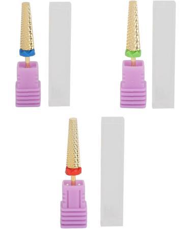 Nail Drill Bits 3 Pieces Gold Tungsten Steel Manicure Drill Bits for Nail Salon - Buy Online on SooperMarket.com