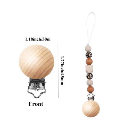 24-Piece Natural Beech Wood Pacifier Clips Teething Toy DIY Holder Accessories - Buy Online on SooperMarket.com