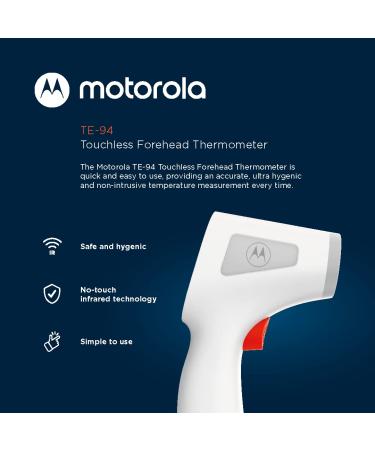 Motorola TE-94 Infrared Touchless Forehead Thermometer - Backlit Memory High Temp Alert for Adults & Kids - International Shipping Available - Buy Online on SooperMarket.com