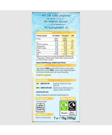 Dolce Gusto NESCAF Gold Iced Vanilla Instant Coffee 7 Sachets (Pack of 6 Total 42 Sachets) - Buy Online on SooperMarket.com