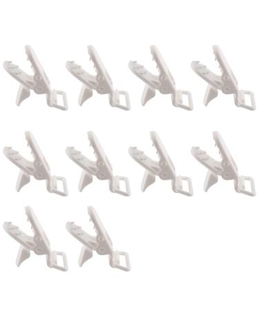 10Pcs Rahl Baby Kids T-Shape Plastic Pacifier Clips - Soother Dummy Holders in White | International Shipping Available - Buy Online on SooperMarket.com