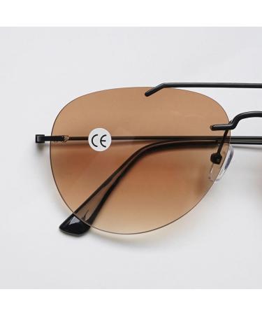 Koosufa Frameless Bifocal Reading Sunglasses for Men & Women - Anti-Blue Light UV Protection Outdoor Reading Aid (1.0 - 4.0 2 Colors) - Buy Online on SooperMarket.com