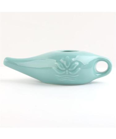 250ml Ceramic Pot Nose Cleaning Pot for Removes Nose Washing Green 19x9x6cm - Buy Online on SooperMarket.com
