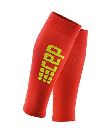 CEP - ULTRALIGHT COMPRESSION CALF SLEEVES for men | Calf sleeves with compression Size II Red/Green