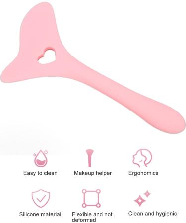 Eyebrow Pencil Stencil Resusable Silicone Eyeliner Tool Multifunctional Tail Spoon Flexible Eyeliners Template for Makeup(Pink) - Buy Online on SooperMarket.com