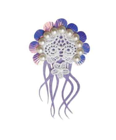 FOMIYES Fake Jellyfish Hair Clip Floral Pearl Hair Clip Pearl Snap Clips Pearl Hair Barrettes Hair Barrettes for Girls Jellyfish Hairpin Purple Vacation Hair Tie Holder Beach Faux Pearls