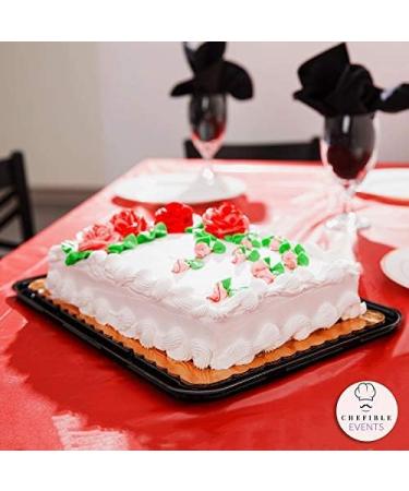 Chefible Rectangle Cake Containers - Sturdy, Stackable, High Top Design for 1 or 2 Layer Cakes - 1/4 Size, Set of 8 Count (Pack of 1) - Buy Online on SooperMarket.com