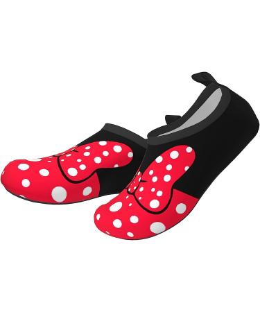 Kawaii Red Bow Polka Dot Water Shoes for Boys and Girls | Quick Dry Non-Slip Aqua Socks for Beach Swim | Size 11-12 - Buy Online on SooperMarket.com