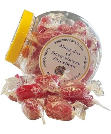 Personalized Customise with Your Own Message or Image 250g Cookie Jar of Individually Wrapped Royale Strawberry Sherbets Sweets - Buy Online on SooperMarket.com