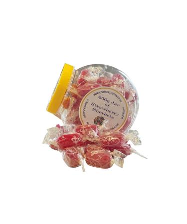 250g Cookie Jar of Individually Wrapped Royale Strawberry Sherbets Sweets