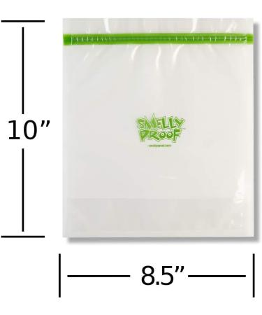 SMELLY PROOF Reusable Clear Stand Up Odor-Proof Storage Bags - Large 8.5 x 10 - 10 Pack - Made in USA - Buy Online on SooperMarket.com