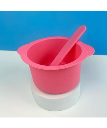 2 parts/set of silicone wax Warmer liner liner wax bowl for wax warmer again use wax melteus warmer wax pot replacement non-stick wax lining lining with wax spatula sticks pink