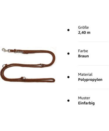 Double Dog Leash for Medium Dogs up to 45kg - 2.40m Training Leash in 39 Colors - Durable & Stable - Buy Online on SooperMarket.com