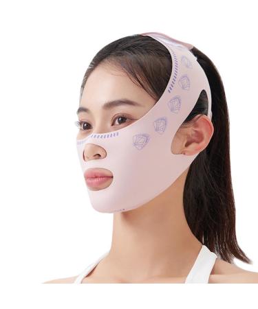 JhialG reusable V-face bandage shaper for women for losing weight lift-up belts reduces thinner chin double-face sleeping mask bandage rose size