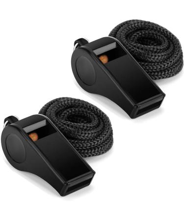 Fya Whistle, Professional Sports Whistle with Lanyard, Loud Clear Black Whistles Great for Coaches, Referees, and Officials