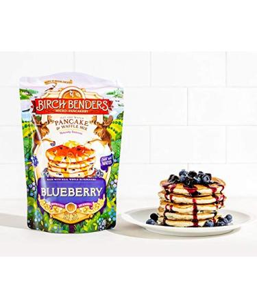 Blueberry Pancake & Waffle Mix by Birch Benders - 14 oz (Pack of 3) | Real Blueberries, Non-GMO, Dairy-Free, Just Add Water - Buy Online on SooperMarket.com
