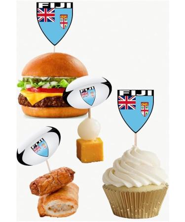 Fiji Flag Rugby Ball Food & Cupcake Picks Toppers Party Decorations (14 Pack) - Buy Online on SooperMarket.com