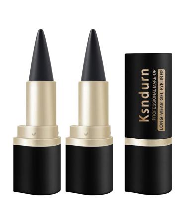 Black Eyeliner Pencil Ksndurn 2 PCS Gel Eyeliner - Matte Quick-dry Eyeliner Pencil/Cream Eyeliner Tool Smudge Proof and Waterproof Eyeliner Pencil