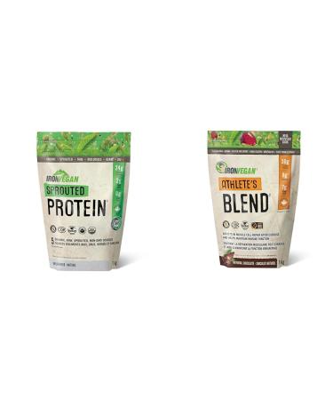 Sprouted Protein Unflavoured 1kg | Vegan plant-based organic gluten-free Beige & Athlete's Blend Protein Powder Chocolate Flavour 1 kg