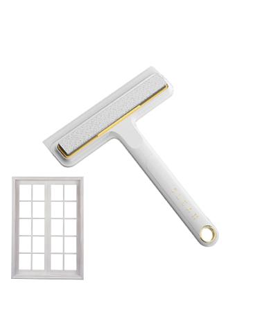 puzzlegame Window Cleaning Brush - 4-in-1 Window Screen Net Mesh Cleaner Wet And Dry Dual-Use Household Screen Cleaner Tool Pet Hair Brush Door Window Broove Clean White