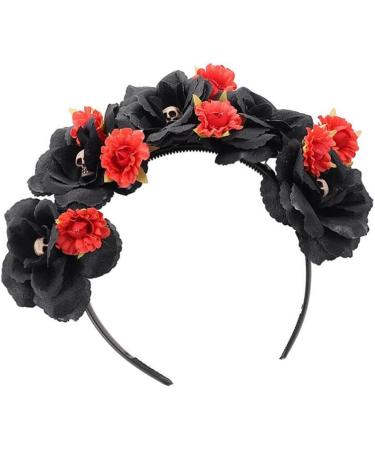 minkissy Day Of The Dead Headband Mexican Flower Skull Crown Hair Hoop Cosplay Party Headwear Halloween Headpiece Costume for Women Girls Ladies - Buy Online on SooperMarket.com