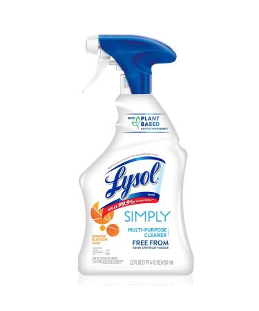 Lysol Simply Multi-Purpose Cleaner Spray Orange Blossom Scent No Harsh Chemicals Plant-based Active Ingredient 22 Oz