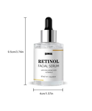 Retinol Facial Serum with Hyaluronic Acid & Vitamin E | Anti-Aging Skin Repair | Reduce Wrinkles & Fine Lines - Buy Online on SooperMarket.com