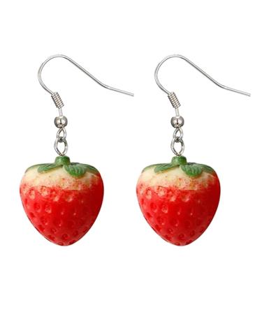 Delicate Resin Strawberry Earrings Simulation Fruit Earwears for Any Occasion 1