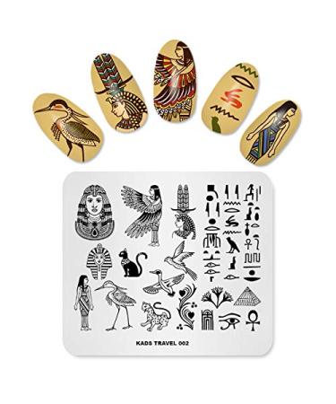 KADS Nail Stamping Plate Egypt Travel Templates for Nails Image Plates for Manicure DIY Nail Art (TR002)