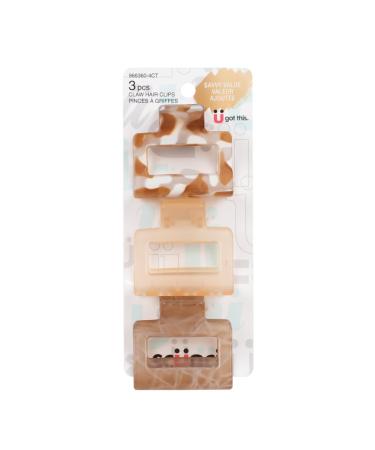 3 PK RESIN SQUARE CLAW CLIPS