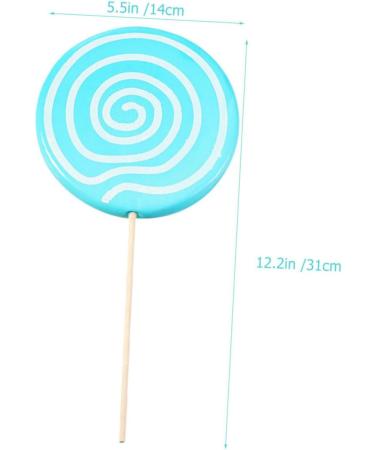 VILLFUL 2pcs Simulation Lollipop Popular Toys Lollipop Props Large Music Decor Lollipop Display Lollipop Photo Lollipop for Photo Bulk Toys Candy Cane Pool Party Wooden Ornament Oversized Blue 35X14X1CM - Buy Online on SooperMarket.com