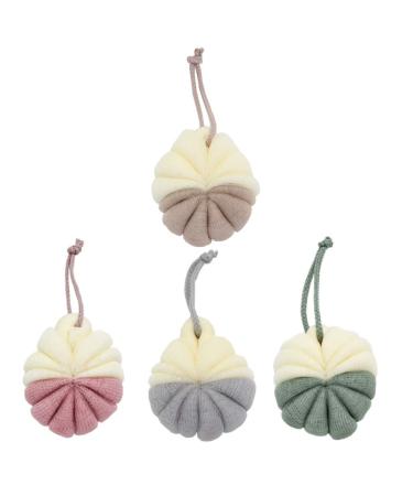 Cabilock 4 Pcs bath bouquet Body Exfoliating Loofahs bath wash shower puff Shower Balls Mesh Shower Ball bath tub cleaner Exfoliating Shower bath balls shower pouf sponge shower stool or