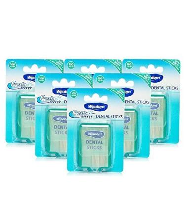 Wisdom Dental Sticks 6 Pack 100 Count (Pack of 6)