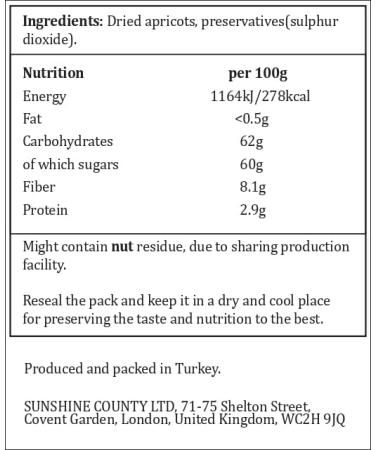 Sunshine County Dried Apricots 800g - Buy Online on SooperMarket.com