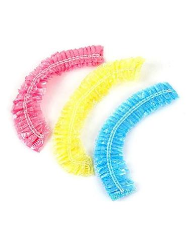 100Pcs Disposable Elastic Plastic Shower Caps - Blue | For Spa, Home Use, Hotel, and Hair Salon - Buy Online on SooperMarket.com