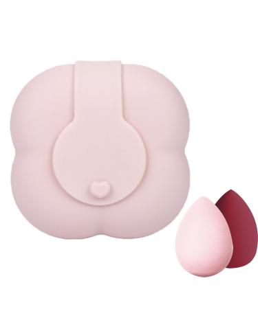 Cotton Pad Container Powder Puff Silicone Container Storage Box Soft Non Stick with Buckle for Cotton Pad Powder Puff Jewelry Earring Khaki