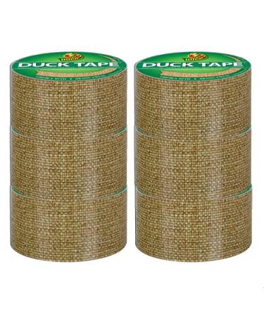Duck Brand 283713_C Duck Printed Duct Tape, 6-Roll, Burlap, 6 Rolls Burlap 6-Roll
