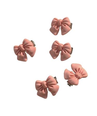 vreplrse 5 Pieces Pink Hair Clips Flower Women Girls Sweet Hairpins Styling Accessories Head Decoration Pin for DIY Crafts Bowknot