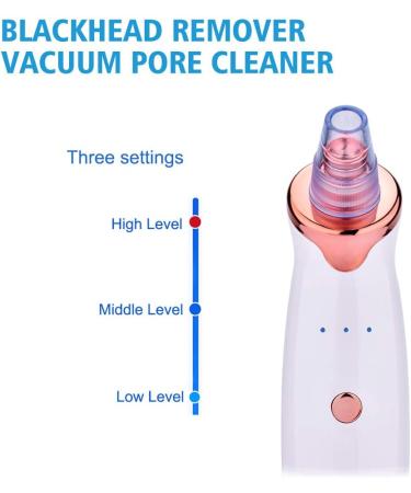 Rechargeable Blackhead Vacuum Remover with 5 Probes - Electric Facial Acne Suction Cleanser - Buy Online on SooperMarket.com