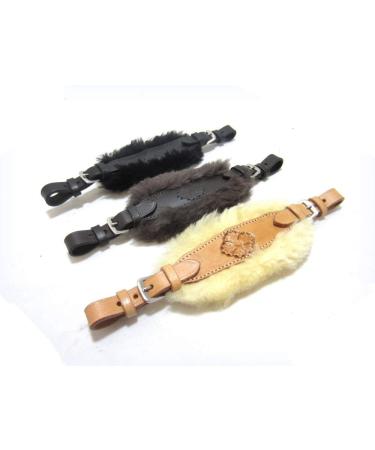 PS Horse Articles With sheepskin padded Flower noseband - decorated color brown