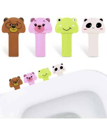 4Pcs Toilet Seat Lifter Tool - Toilet Lid Lifter Self-Adhesive Handle Toilet Seat Handles for Toilets Avoid Touching Kid Toilet Seat Lid Lifter - Toilet Seat Cover Lift Portable Lifty Loo Seat Lifter