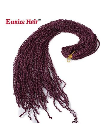 3 Packs Eunice Synthetic Crochet Braids - Curly Box Braids 28 Inch (99J) | International Shipping - Buy Online on SooperMarket.com
