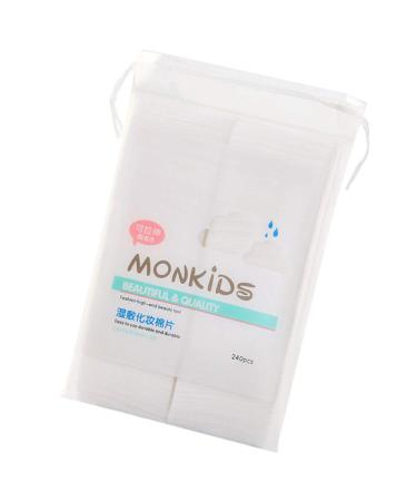 240Pcs Stretchable Cotton Pads - Makeup Remover Wipes & Face Cleaning Cloths with Storage Bag | International Shipping - Buy Online on SooperMarket.com