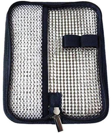 Senmubery Portable Insulin Bag Diabetic Insulin Travel Case Pill Box Aluminum Foil Ice Bag (Navy Blue) - Buy Online on SooperMarket.com