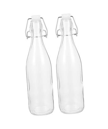 Ciieeo 2pcs Glass Snap Bottle Homebrew Transparent Bottle 27X7X7CM Transparent